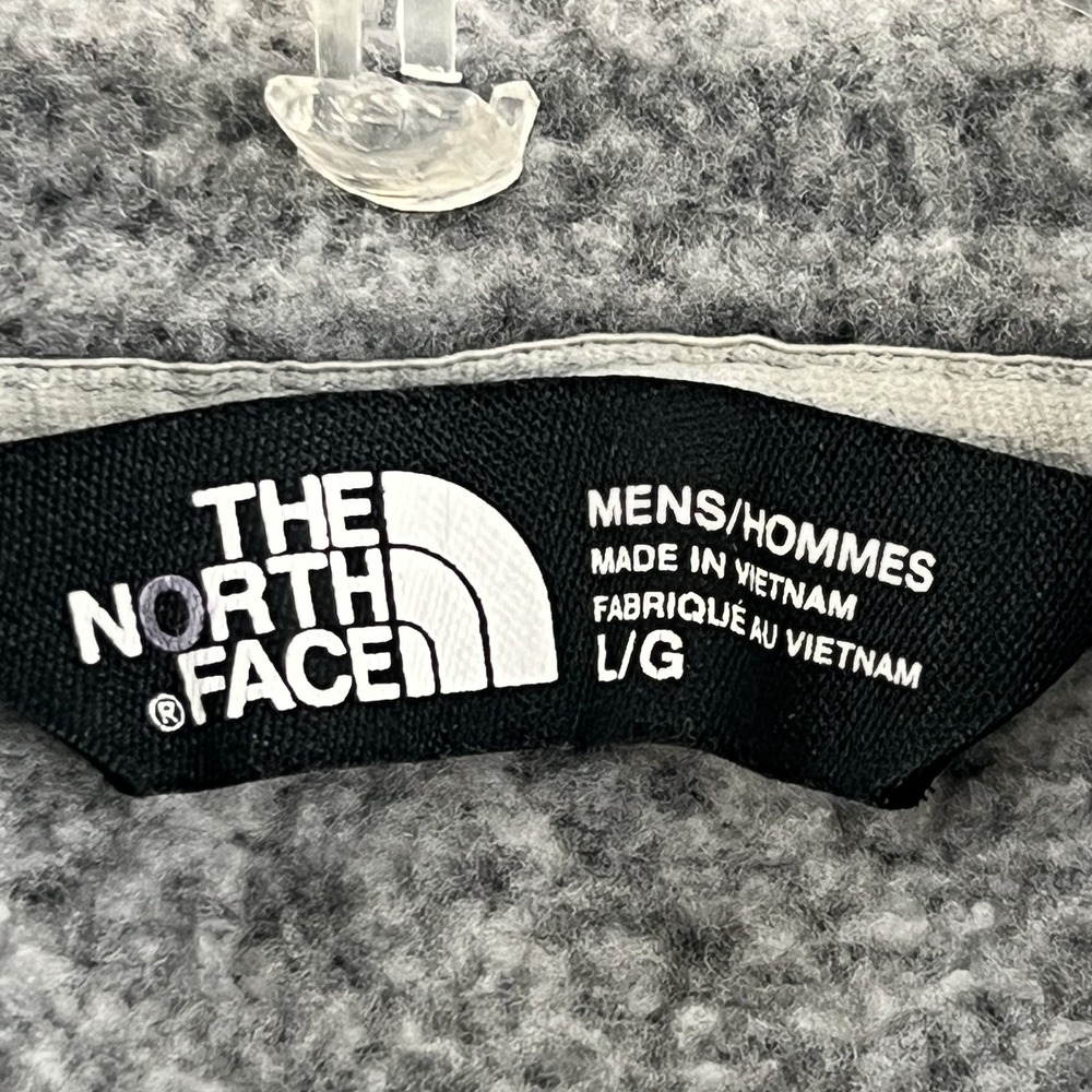 The North Face Pullover Mens Large Gray Stripe 1/4 Zip Fleece Fair Isle Hiking - Picture 16 of 16